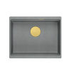 Quadron LOGAN 100 GraniteQ zlewozmywak silver stone 56x45x21,5 cm 1-komorowy podwieszany z syfonem manualnym złoty HQJ6045U5PVDG1U